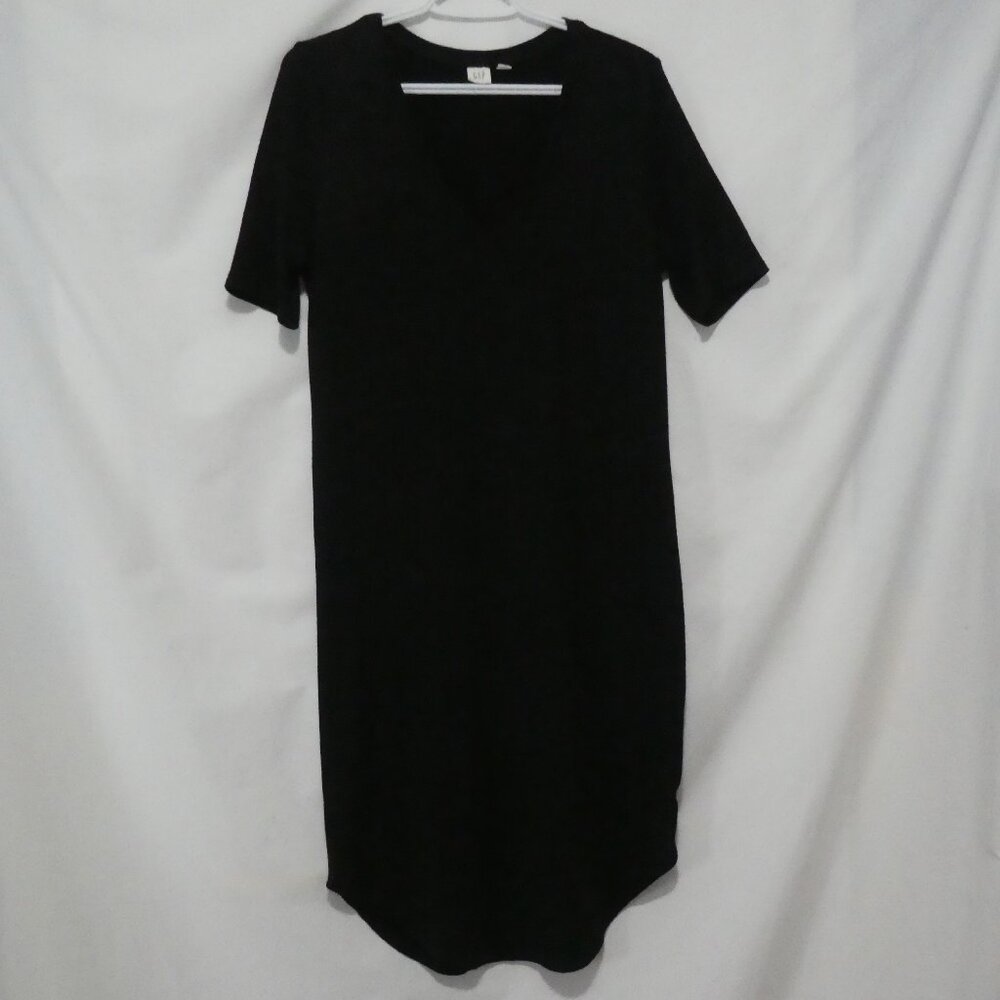 GAP | medium | Black Short Sleeve V-Neck Slip-On Dress